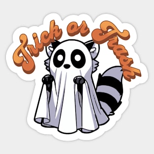Halloween Raccoon Trick or Trash Cute Ghost Raccoon Sticker